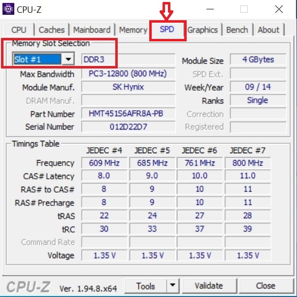 khe cắm ram laptop