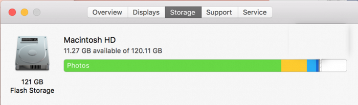 ssd macbook air 2017 full disk